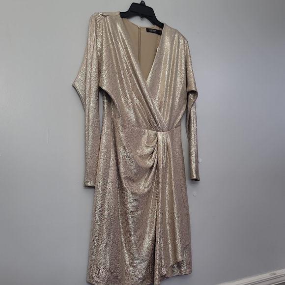 Lauren Ralph Lauren Faux Wrap Cocktail Dress - Picture 9 of 13